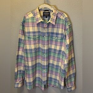 Panhandle Rough Stock Western Pearl Snap Plaid Shirt Men’s Size XL X Large NEW